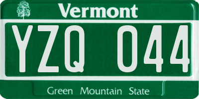VT license plate YZQ044