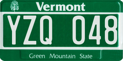 VT license plate YZQ048