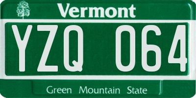 VT license plate YZQ064