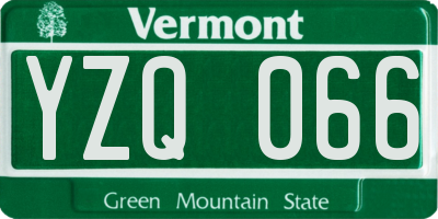 VT license plate YZQ066