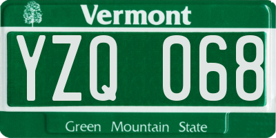 VT license plate YZQ068