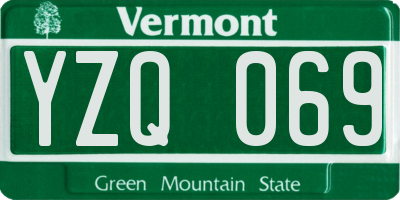 VT license plate YZQ069