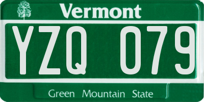 VT license plate YZQ079
