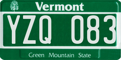 VT license plate YZQ083