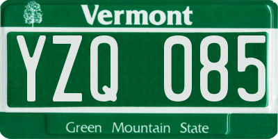 VT license plate YZQ085