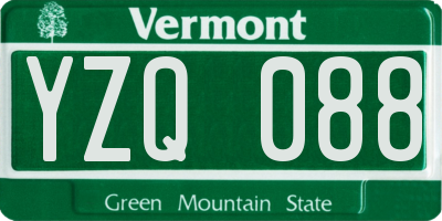 VT license plate YZQ088