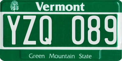 VT license plate YZQ089