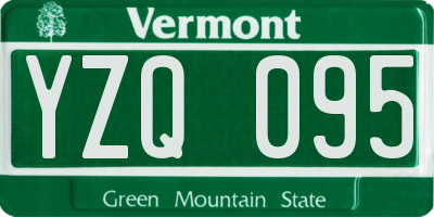 VT license plate YZQ095