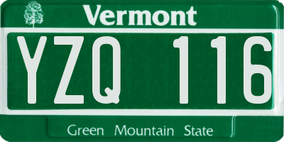 VT license plate YZQ116