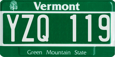 VT license plate YZQ119
