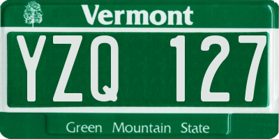 VT license plate YZQ127