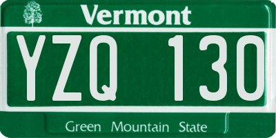 VT license plate YZQ130