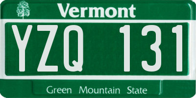 VT license plate YZQ131
