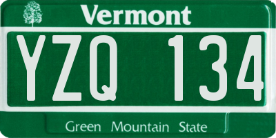 VT license plate YZQ134