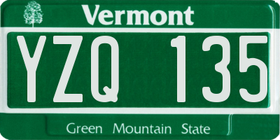 VT license plate YZQ135