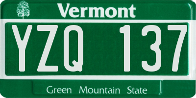 VT license plate YZQ137