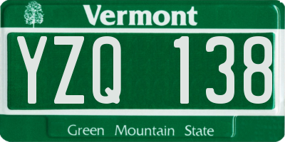 VT license plate YZQ138