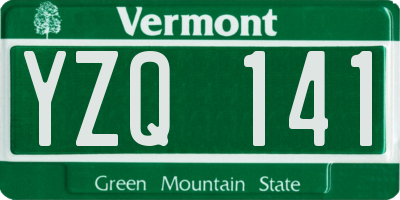 VT license plate YZQ141