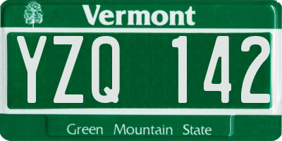 VT license plate YZQ142