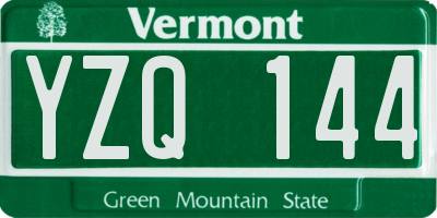 VT license plate YZQ144