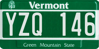 VT license plate YZQ146