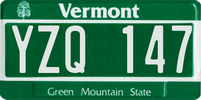 VT license plate YZQ147