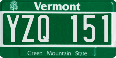 VT license plate YZQ151