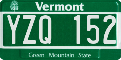 VT license plate YZQ152