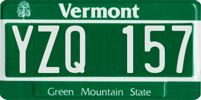 VT license plate YZQ157