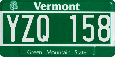 VT license plate YZQ158
