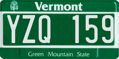 VT license plate YZQ159