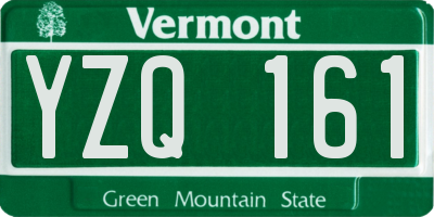 VT license plate YZQ161