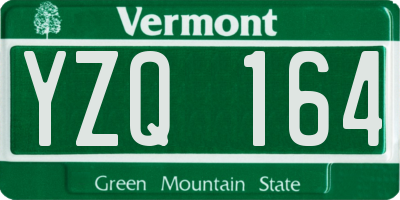 VT license plate YZQ164
