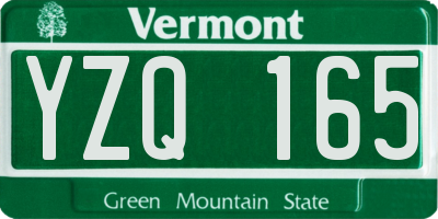 VT license plate YZQ165