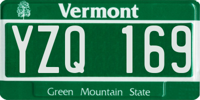 VT license plate YZQ169