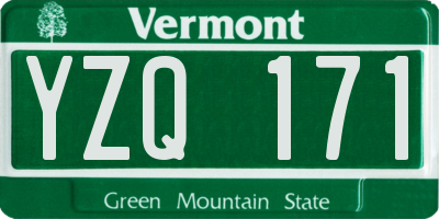 VT license plate YZQ171