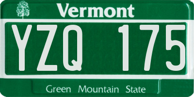 VT license plate YZQ175