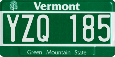 VT license plate YZQ185