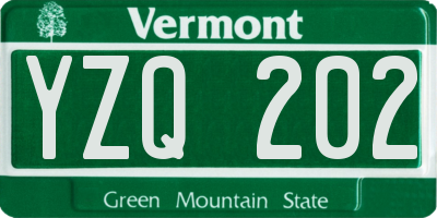 VT license plate YZQ202