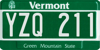 VT license plate YZQ211