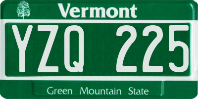 VT license plate YZQ225