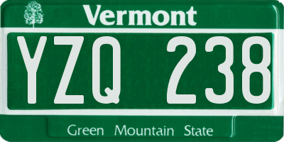 VT license plate YZQ238