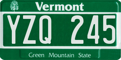 VT license plate YZQ245