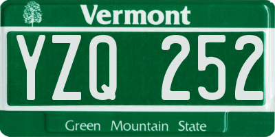 VT license plate YZQ252