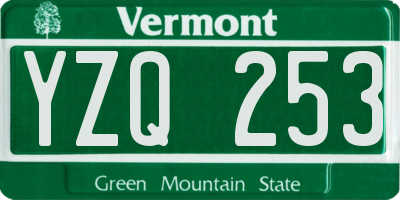 VT license plate YZQ253