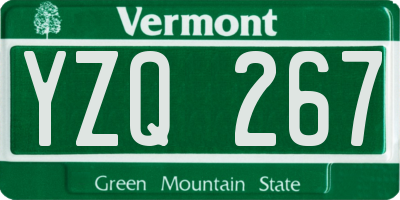 VT license plate YZQ267