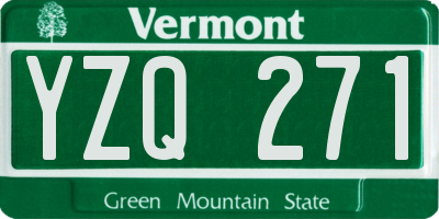 VT license plate YZQ271