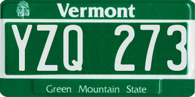 VT license plate YZQ273