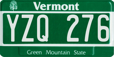 VT license plate YZQ276