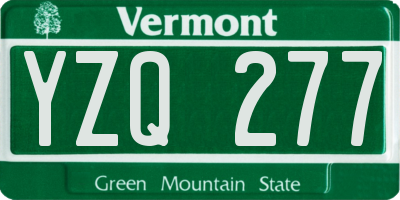 VT license plate YZQ277